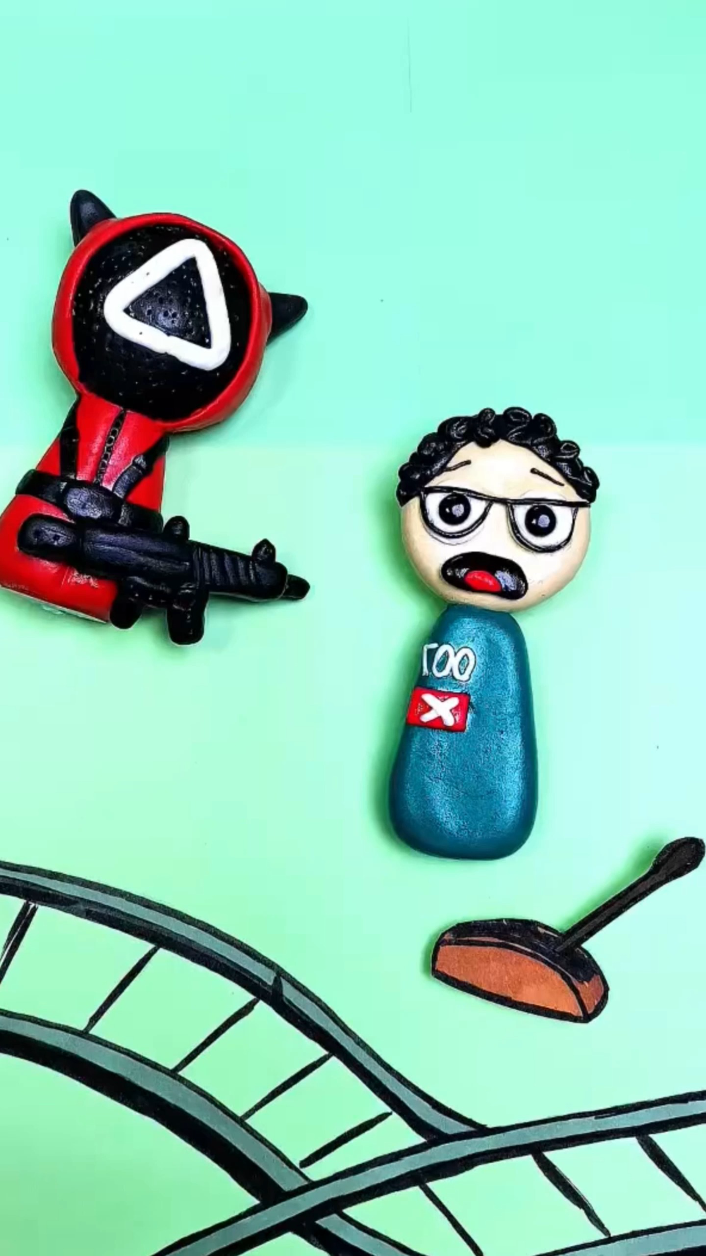 鱿鱼游戏动画手工制作6