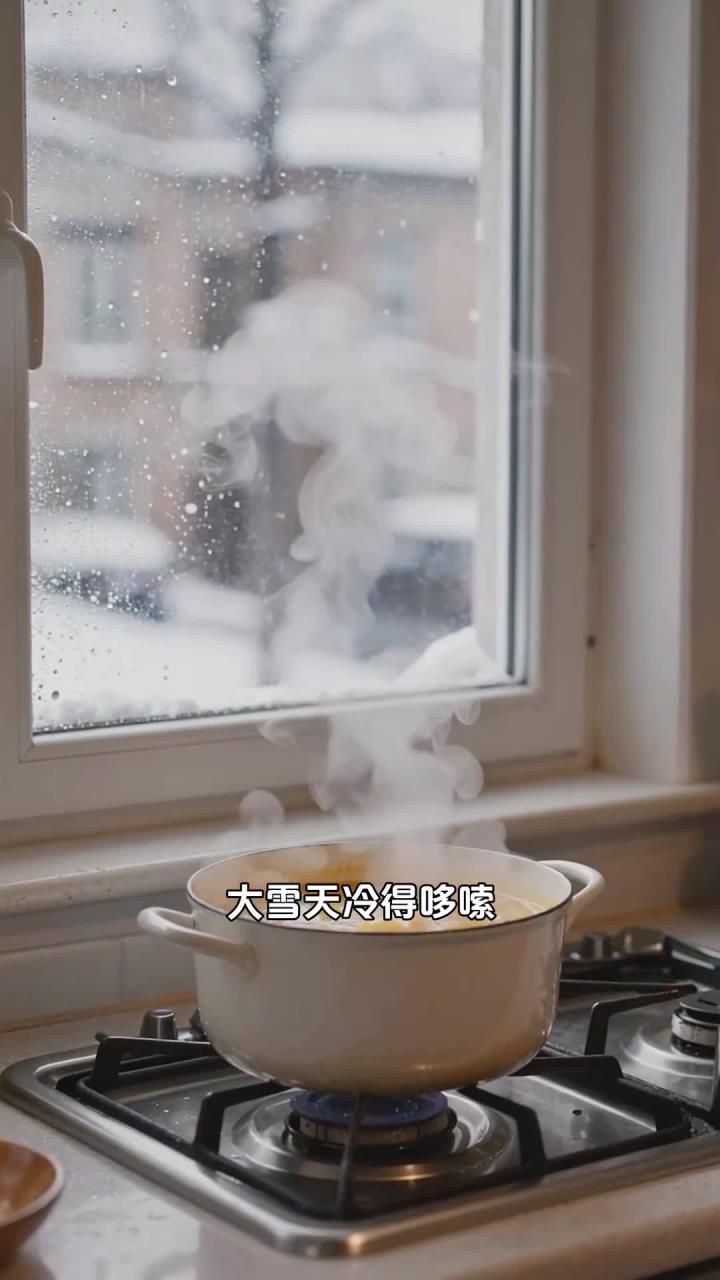 大雪天吃热乎乎的香菇炖鸡面,鲜香暖胃营养全