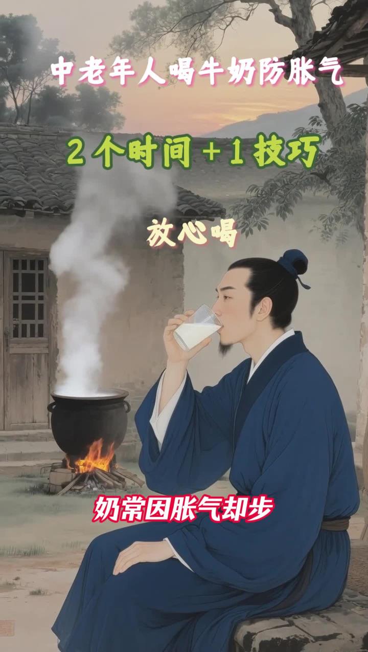 中老年人喝牛奶怕胀气?2 个饮用时间 + 1 个小技巧,放心喝