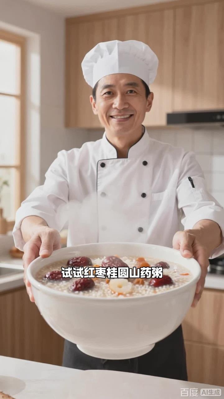 老人养生粥，红枣桂圆粥山药大米粥，温补元气养身体
