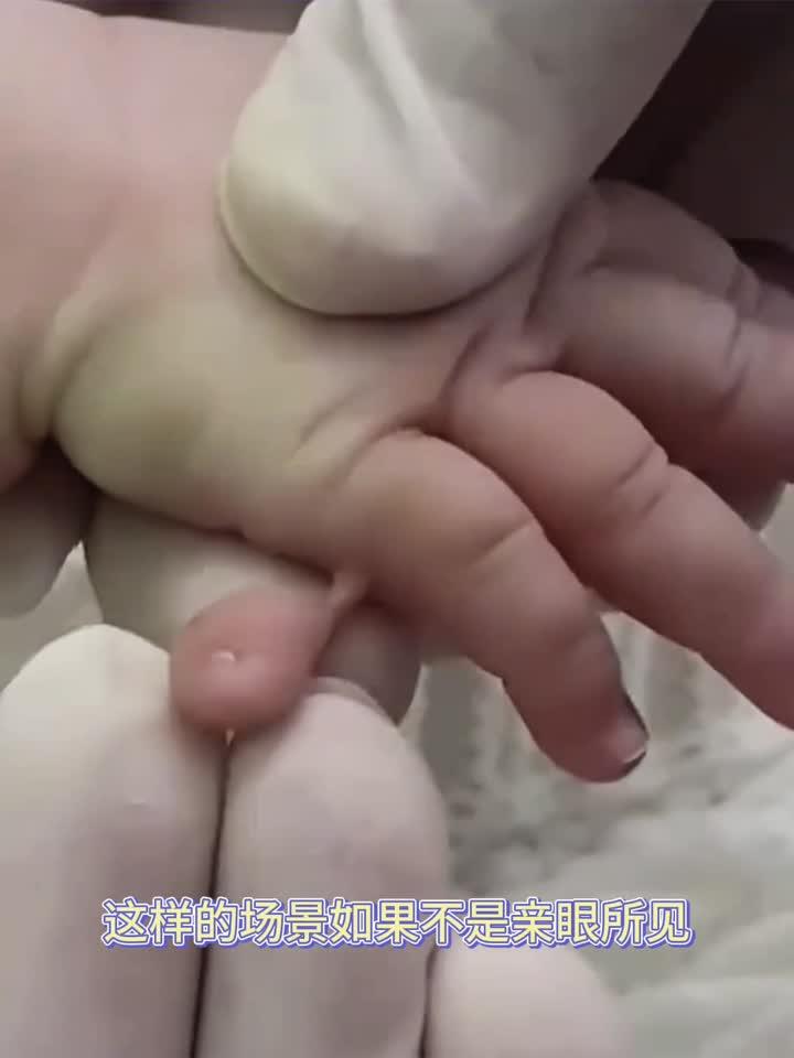刚出生的小萌娃,手指上居然多出了一个肉疙瘩