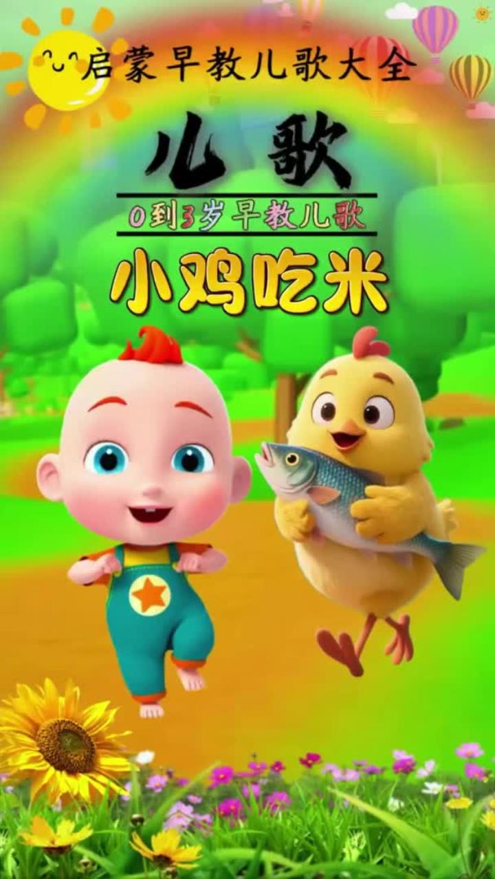 小鸡吃米