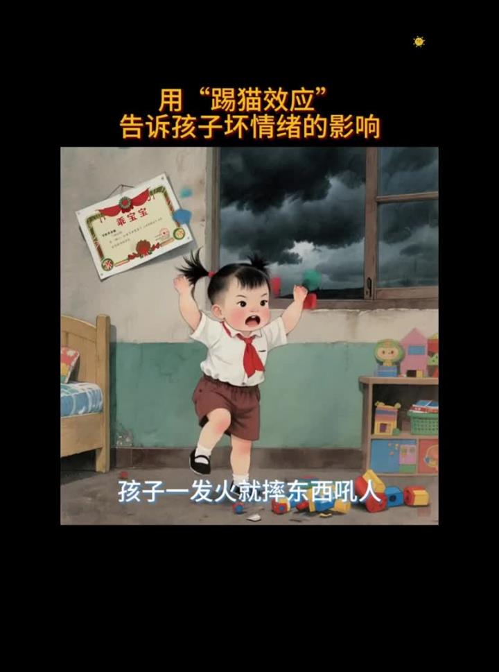 用踢猫效应告诉孩子,坏情绪有多可怕