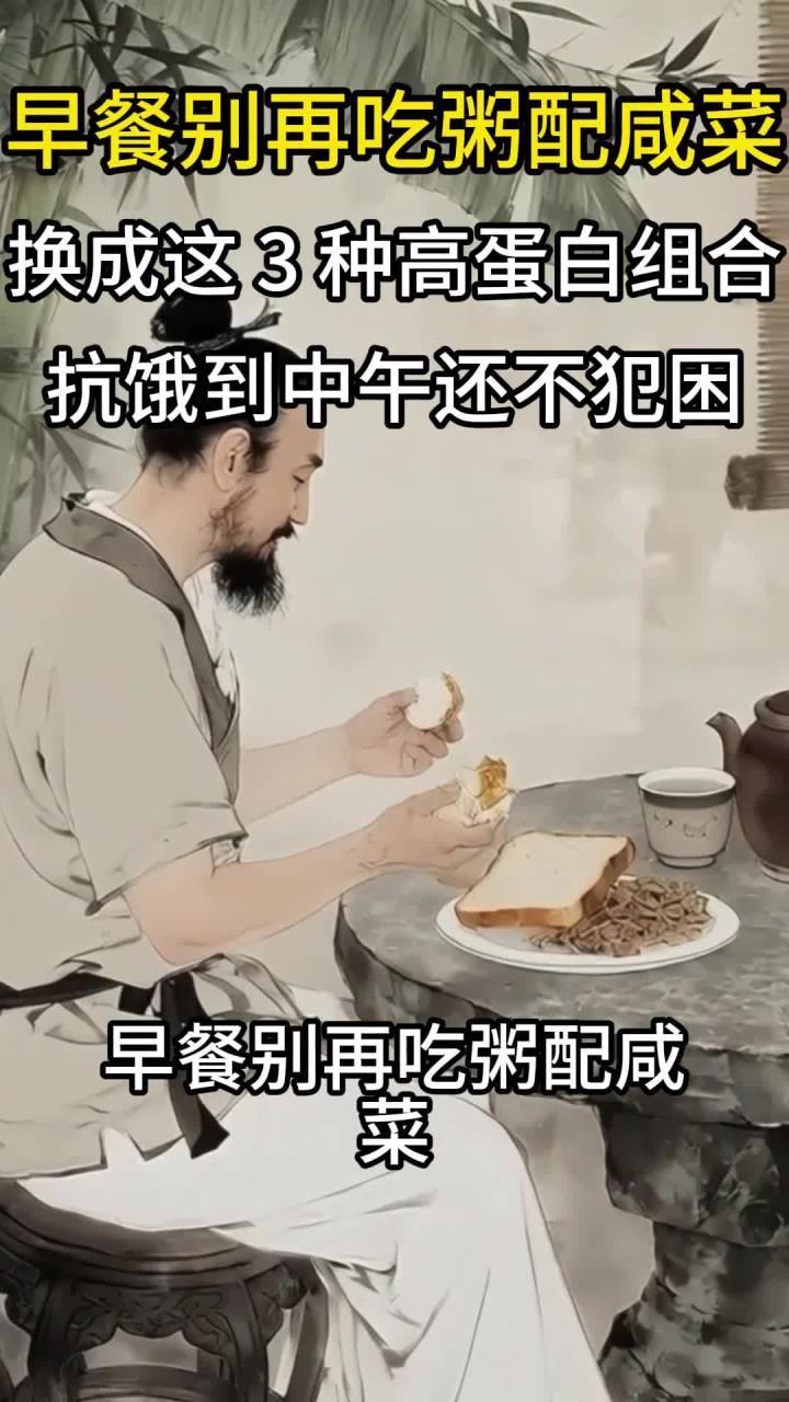 早餐别再吃粥配咸菜!换成这 3 种 “高蛋白组合”,抗饿到中午还不犯困
