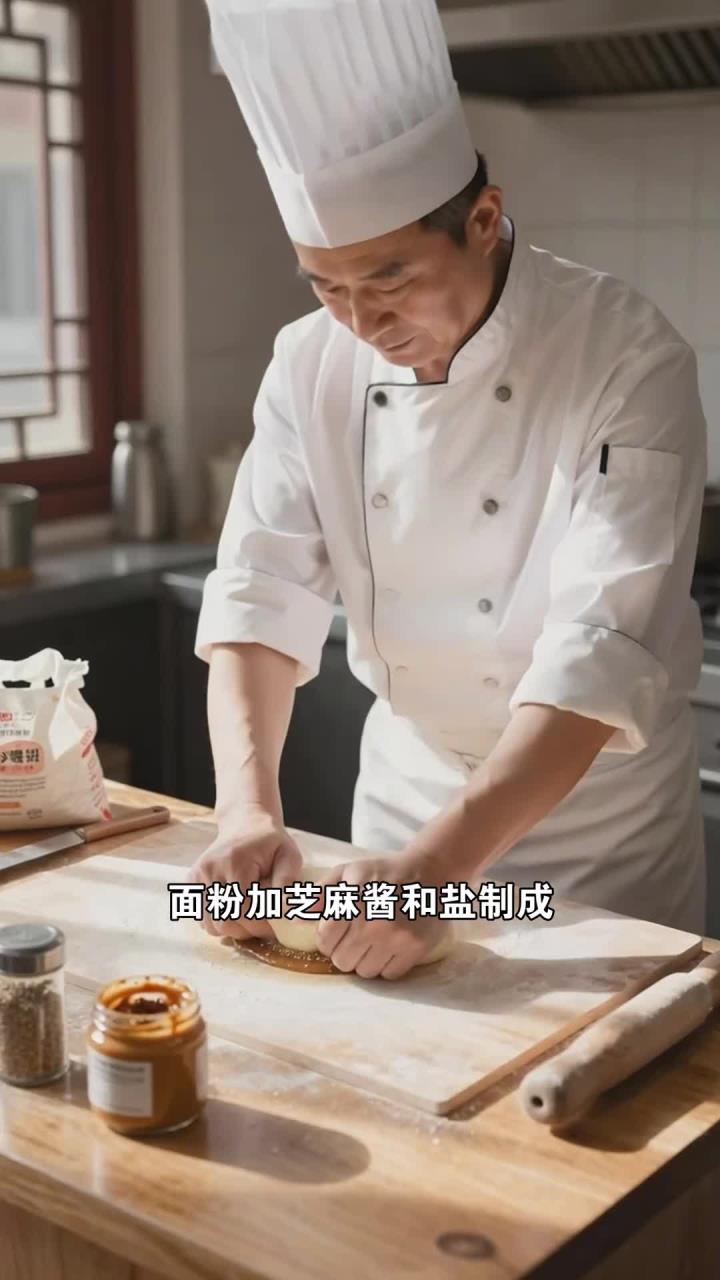 面粉、芝麻酱、盐，麻酱烧饼，北京人早餐爱吃，热量高吗？
