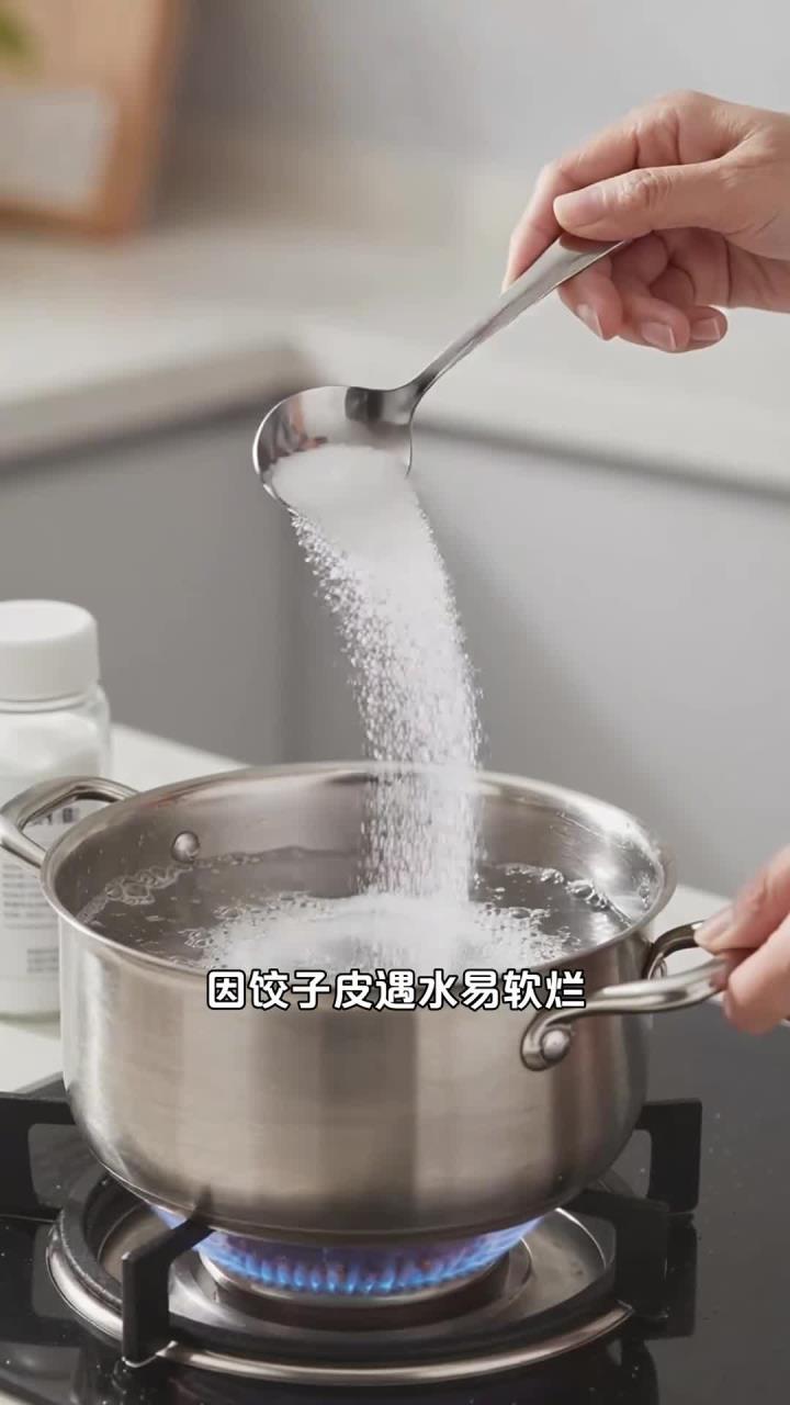 煮饺子时往水里加盐，饺子皮不易破好，不粘锅更清爽