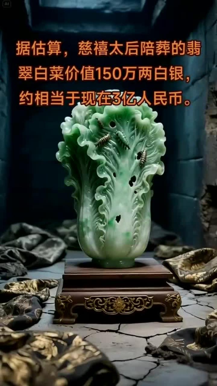 据估算,慈禧太后陪葬的翡翠白菜价值,约相当于现在3亿人民币