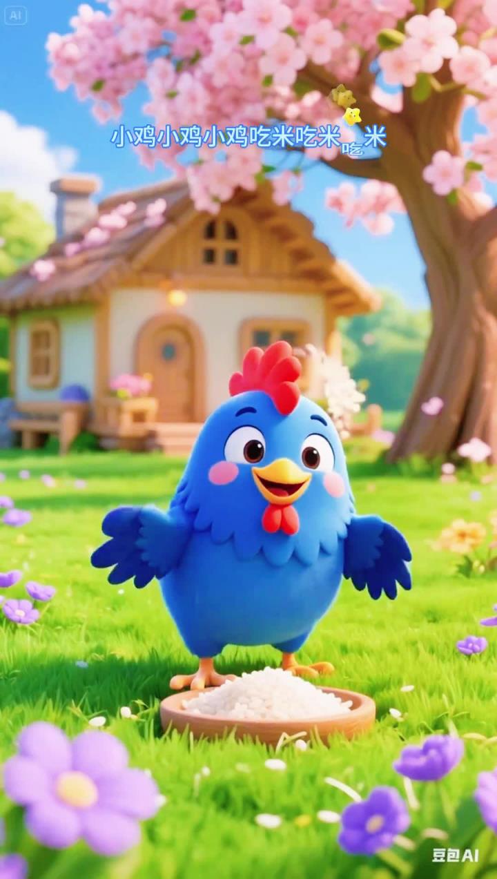 儿歌《小鸡吃米》