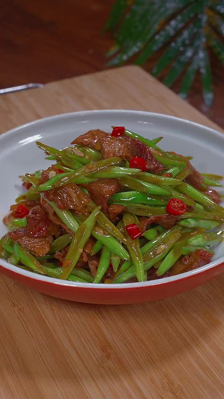四季豆炒肉像我这样做，简单方便又好吃