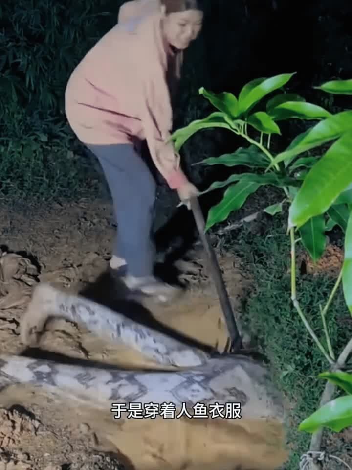 男子只因想吃芒果,穿人鱼衣服去地里面偷芒果,结果被女主人发现