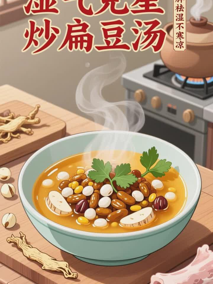 湿气重吃炒扁豆汤,健脾祛湿不寒凉