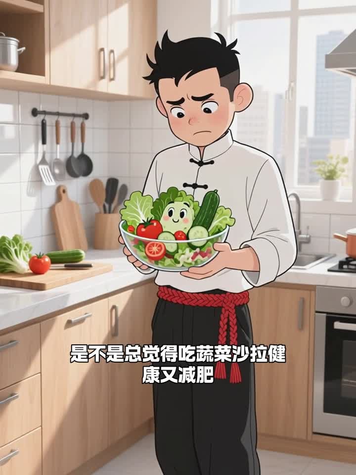 健康科普站：吃蔬菜沙拉少放沙拉酱，用橄榄油替代
