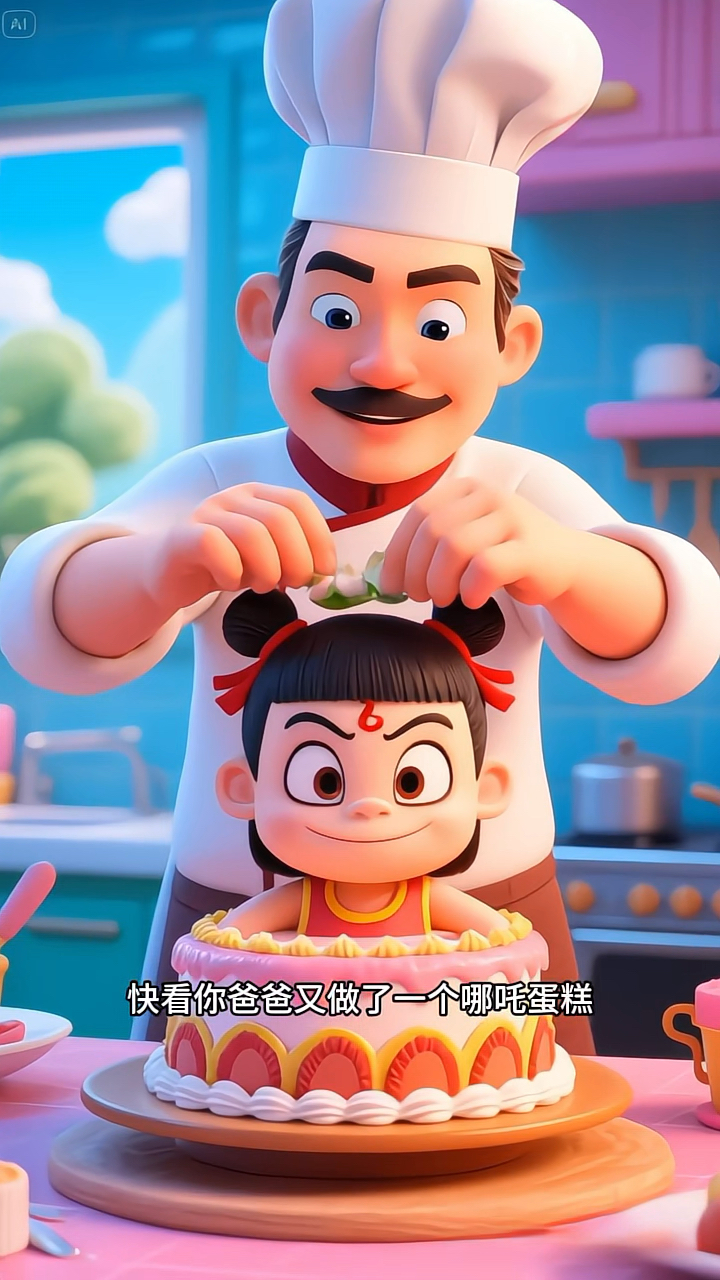 爸爸真厉害,做了好多神奇的蛋糕