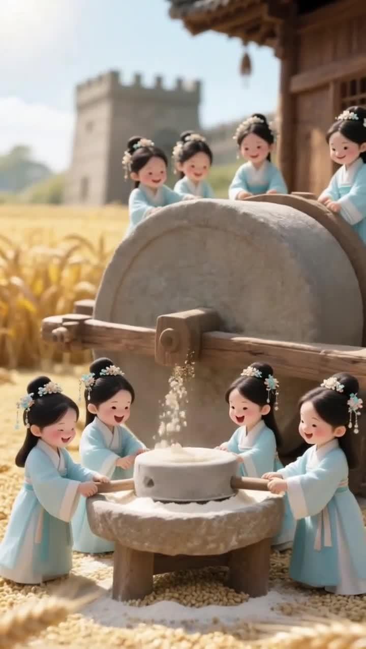 第19集_小人国的姑娘们一起做手擀面啦!古风可爱大小姐微缩场景国风古韵