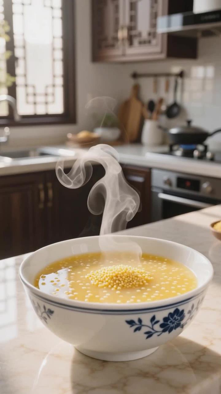 小米粥油最养人,补中益气,润了肠胃,老少都能食
