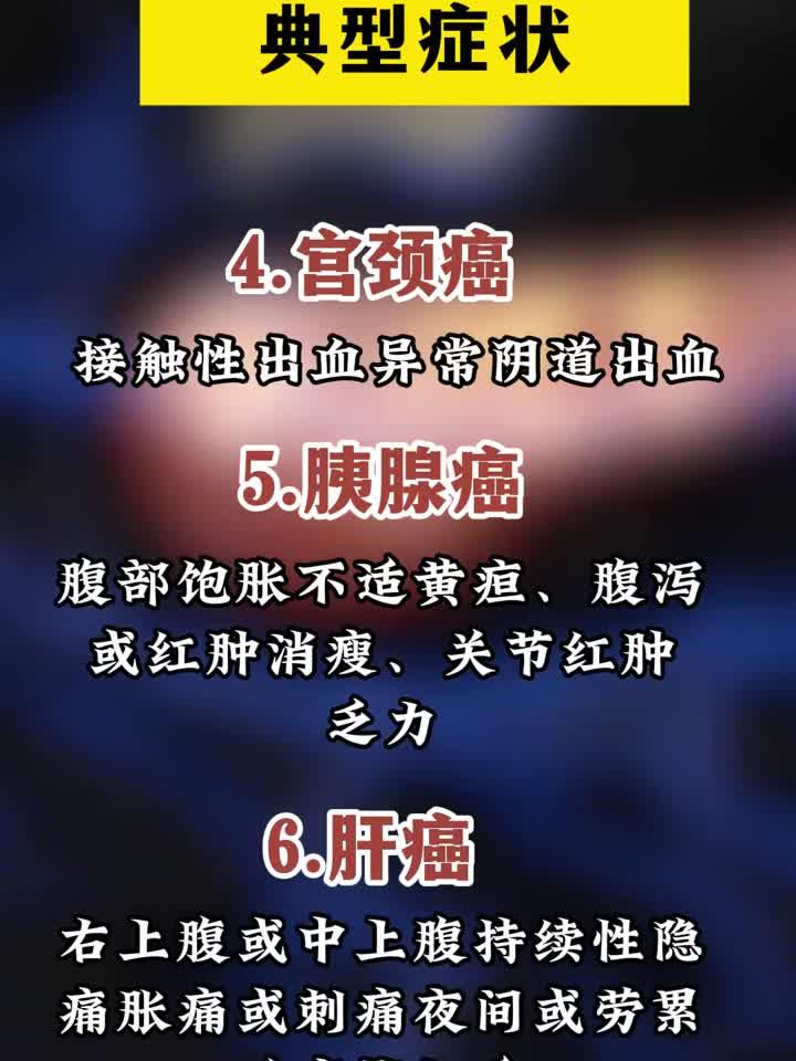 15种常见癌症的典型症状