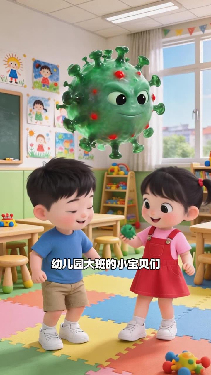 幼儿园大班娃 + 多吃豆芽菜 + 病菌全冲走啦