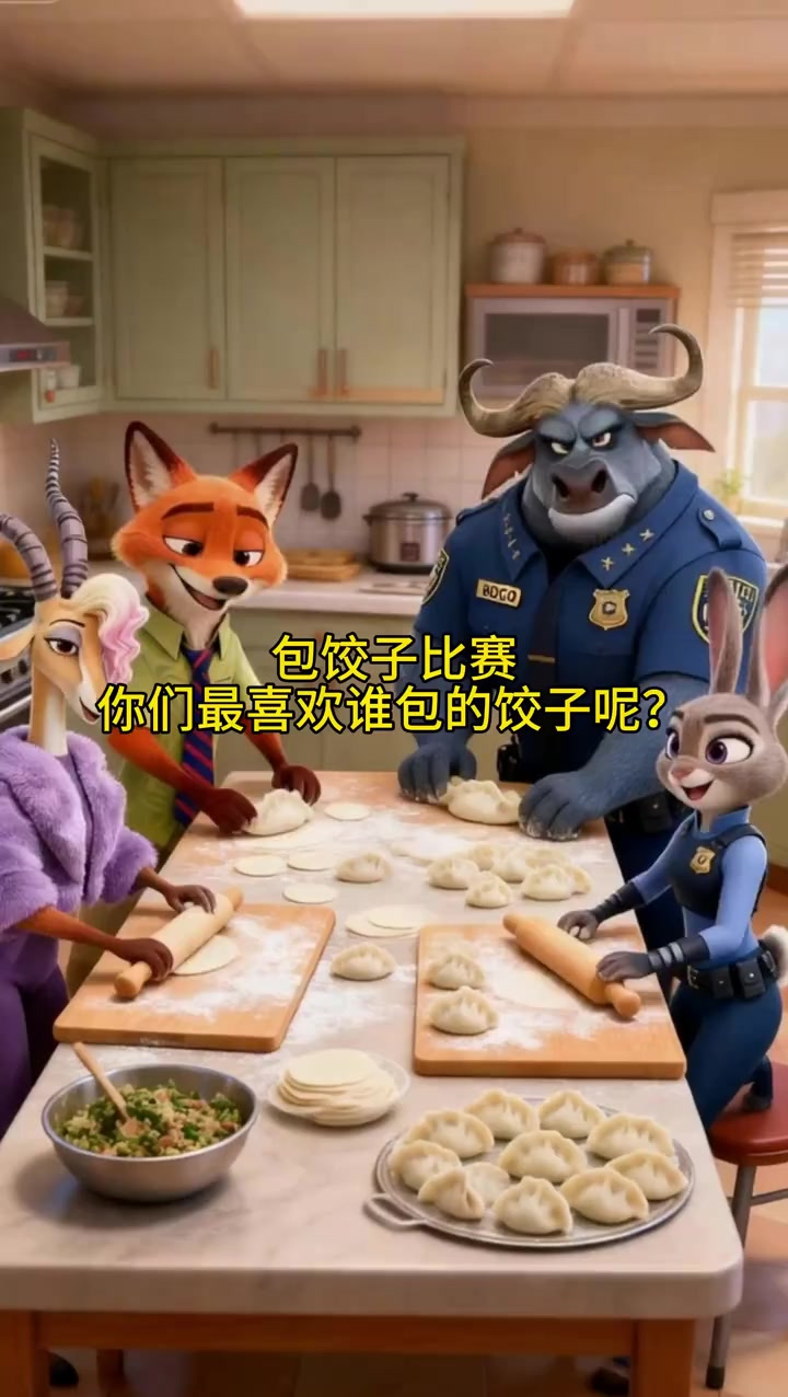 包饺子比赛，你们最喜欢谁包的饺子呢