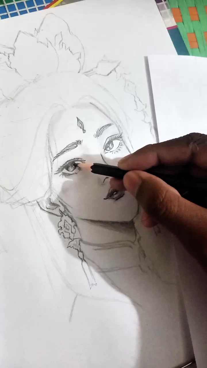 手绘古风人物过程