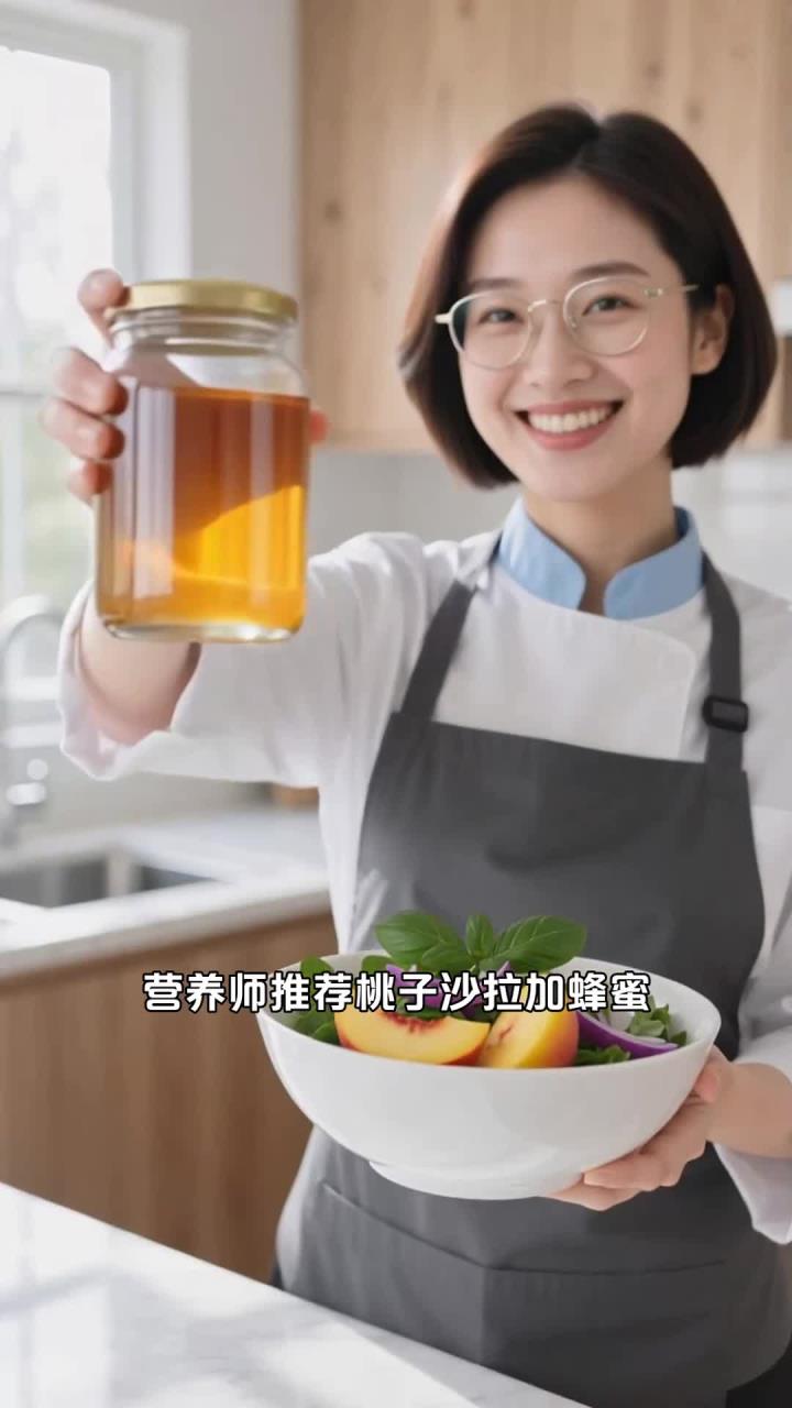 夏季吃桃子沙拉加蜂蜜,营养助健康养生～