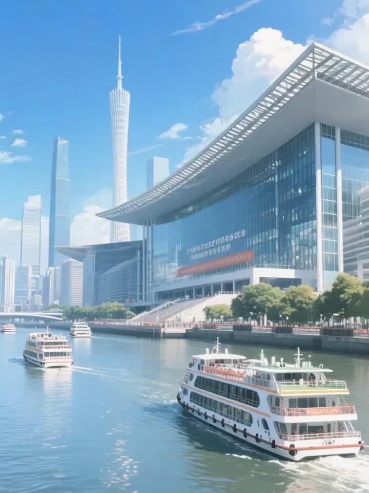 广州琶洲会展中心现代建筑地标旅游攻略