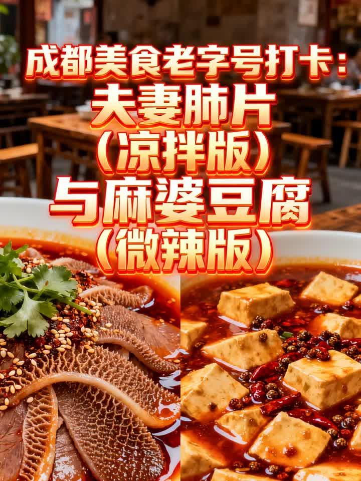 成都美食老字号打卡:夫妻肺片(凉拌版)与麻婆豆腐(微辣版)