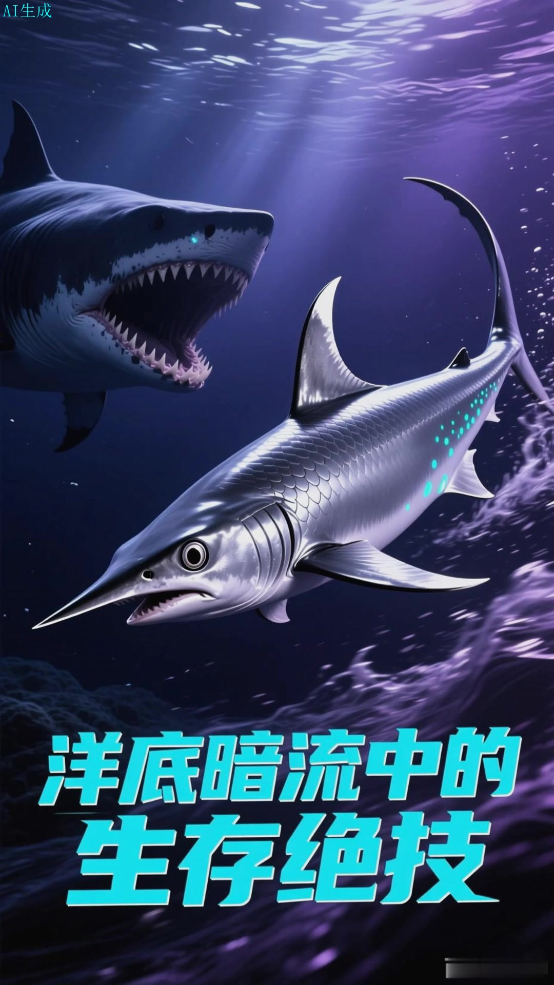 斧头鱼在洋底快速转向,扁身灵活,躲避大型掠食者