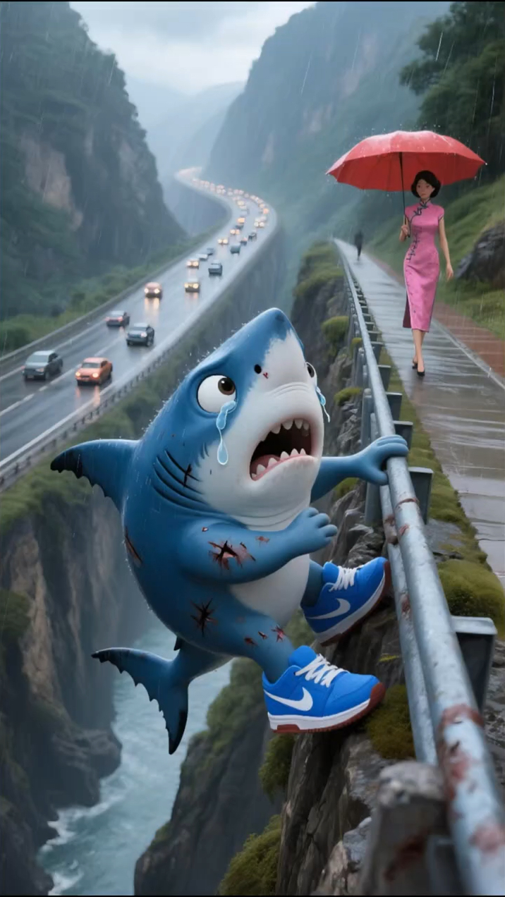 小鲨鱼掉下去了!