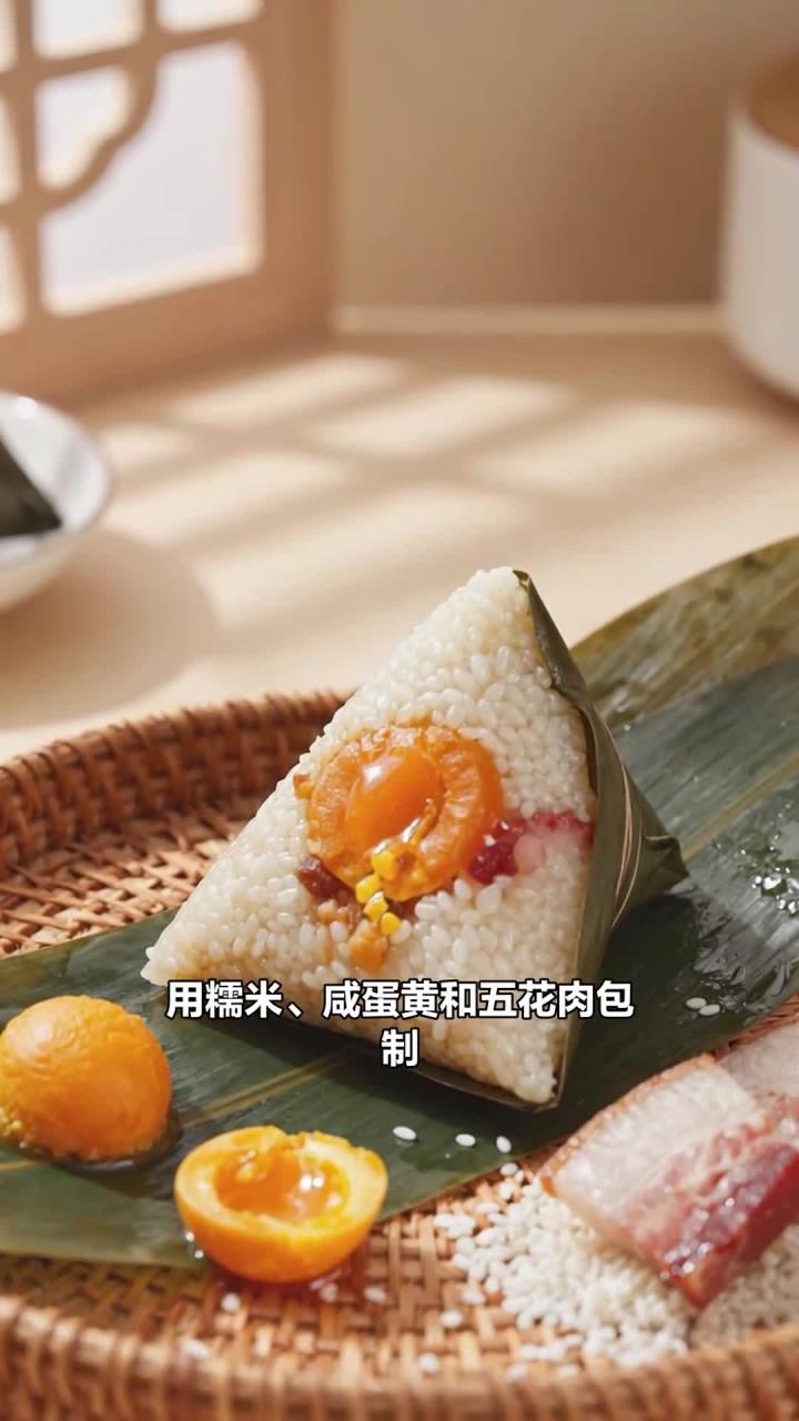 糯米、咸蛋黄、五花肉,包成咸肉粽,南方人最爱,热量高吗?
