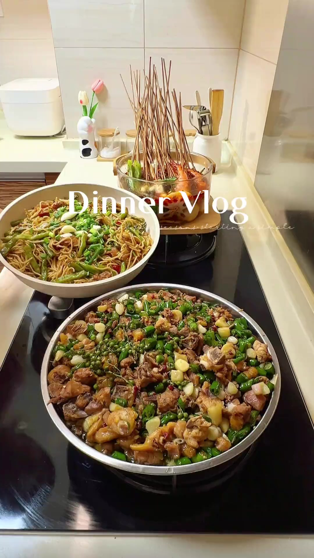 在家做饭|在家做饭真的太治愈了 今日菜单 -钵钵鸡 -尖
