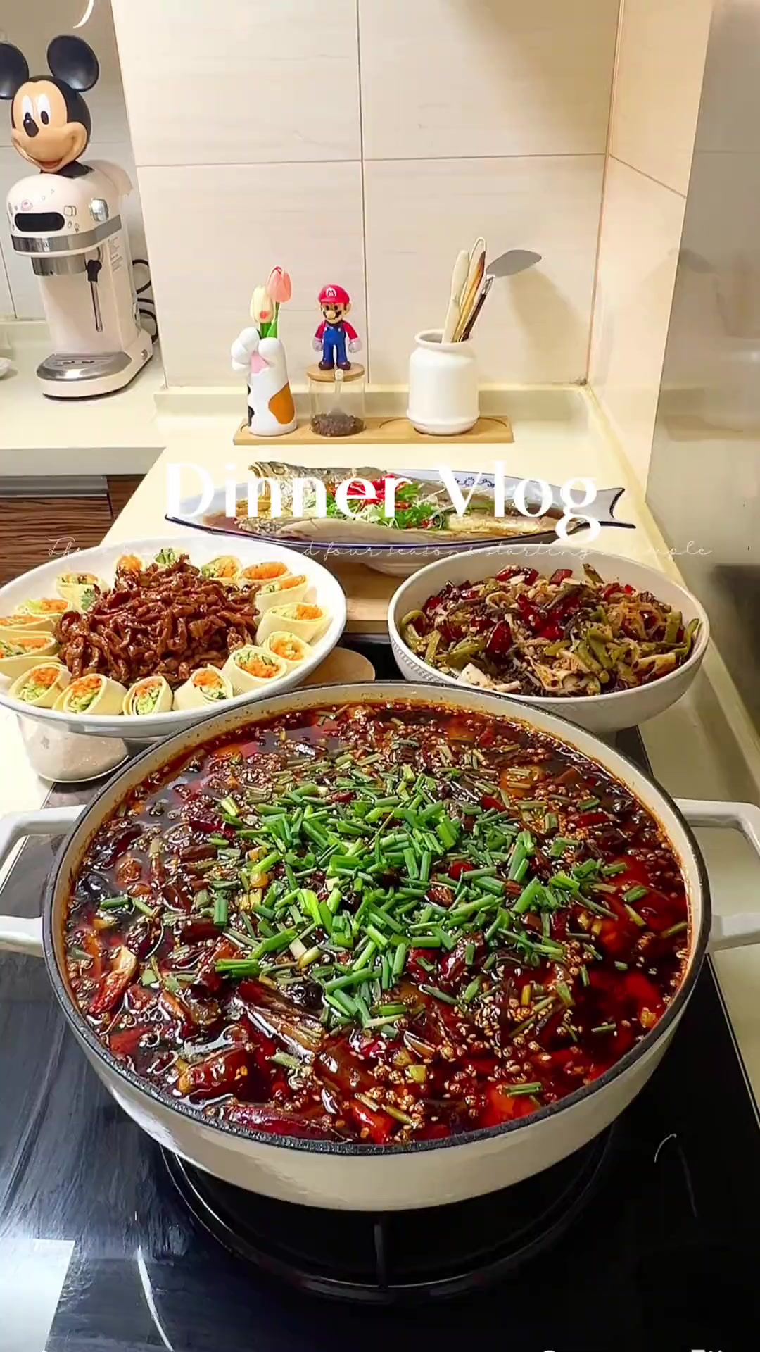 在家做饭 _ 和爸爸妈妈提前过中秋啦~ 今日菜单 -火锅