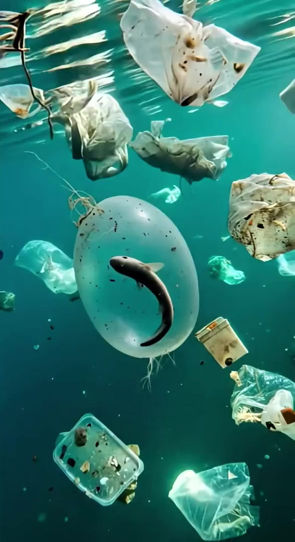 海洋救援:小鲨鱼被塑料球困住,潜水员巧救出大海