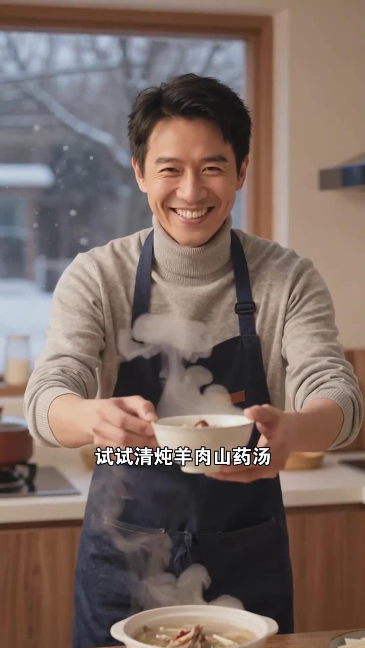 午餐吃份清炖羊肉山药汤,温中暖肾,冬天喝了超暖身!