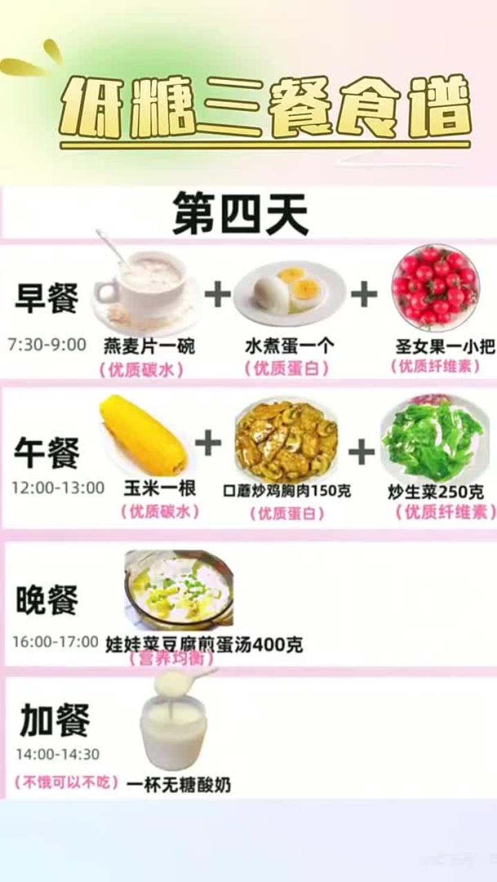低糖食谱一日三餐