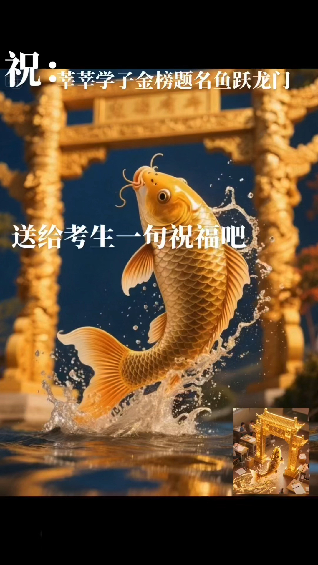 祝莘莘学子鱼跃龙门旗开得胜金榜题名