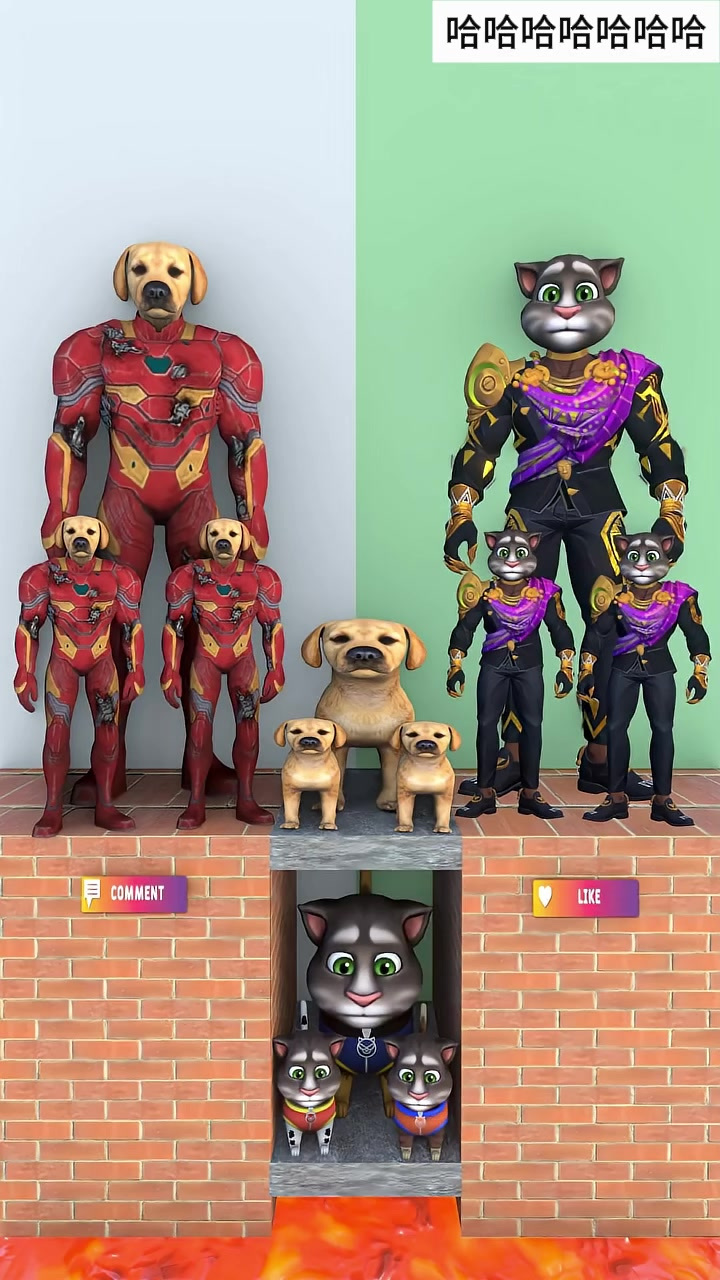 汤姆猫狗狗搞怪装扮