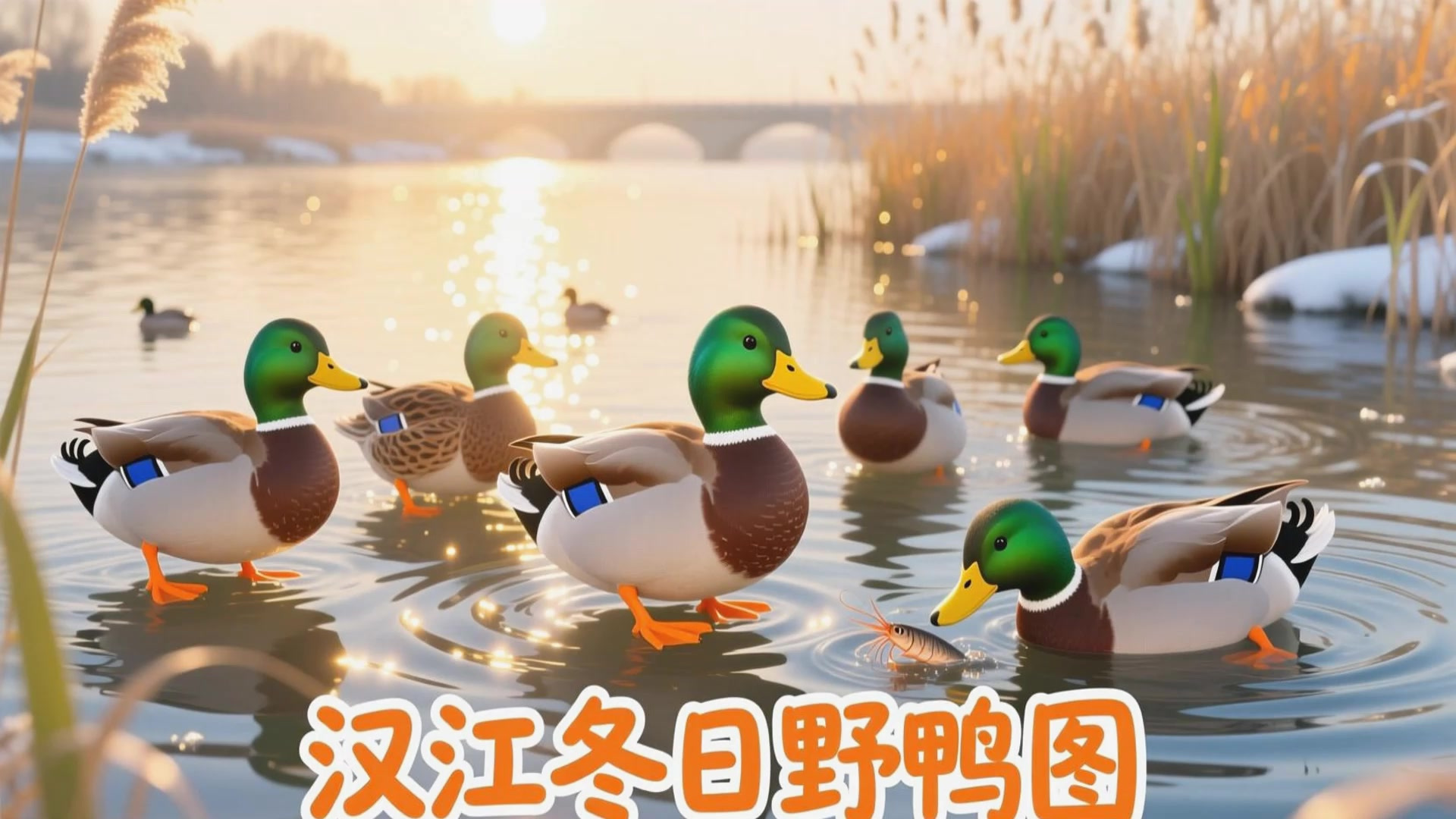 大美石泉丨石泉：暖阳映汉江 野鸭嬉戏绘就生态美景