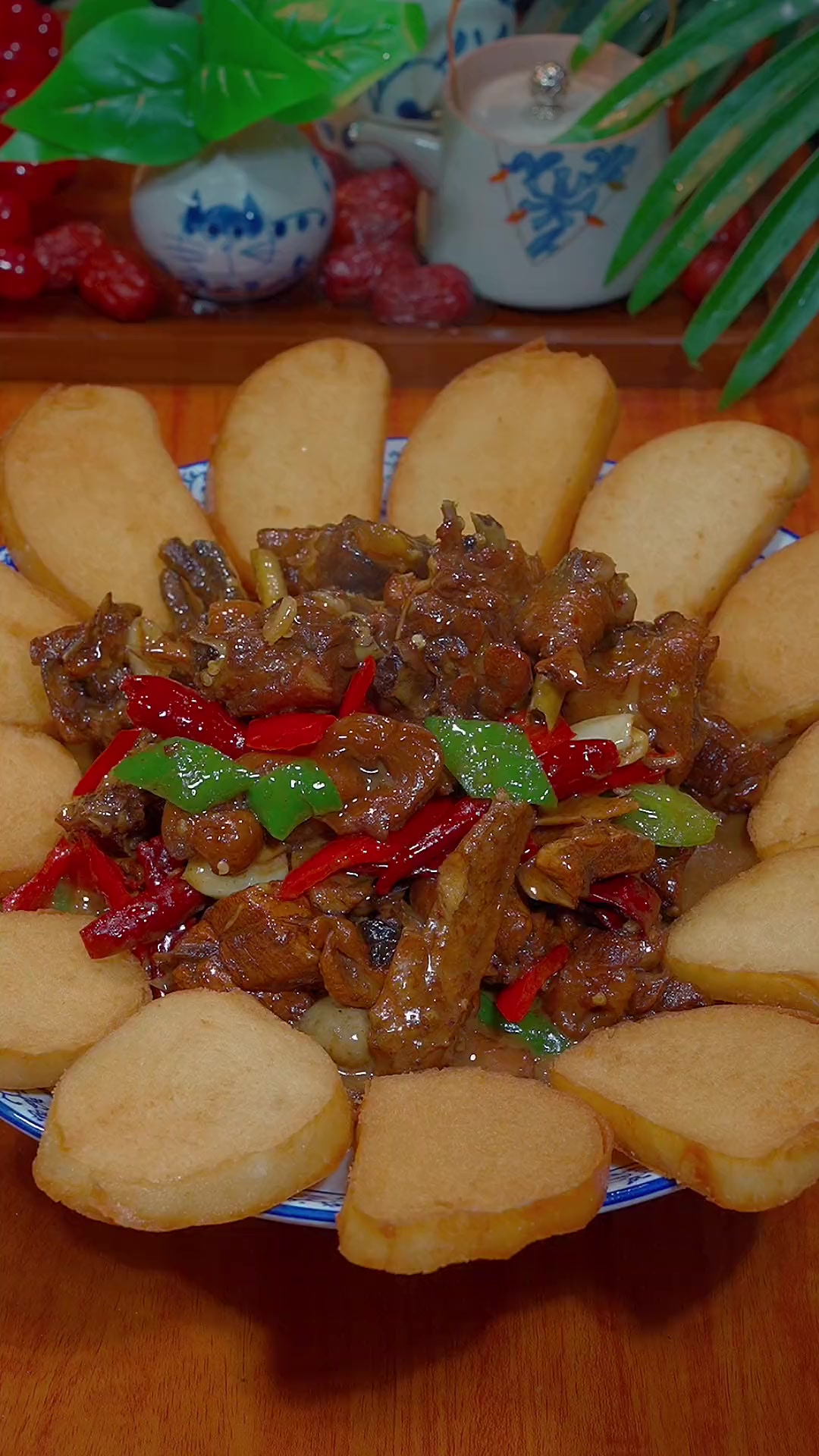 年夜饭第十四道菜《家鸡泡馍》香辣有味
