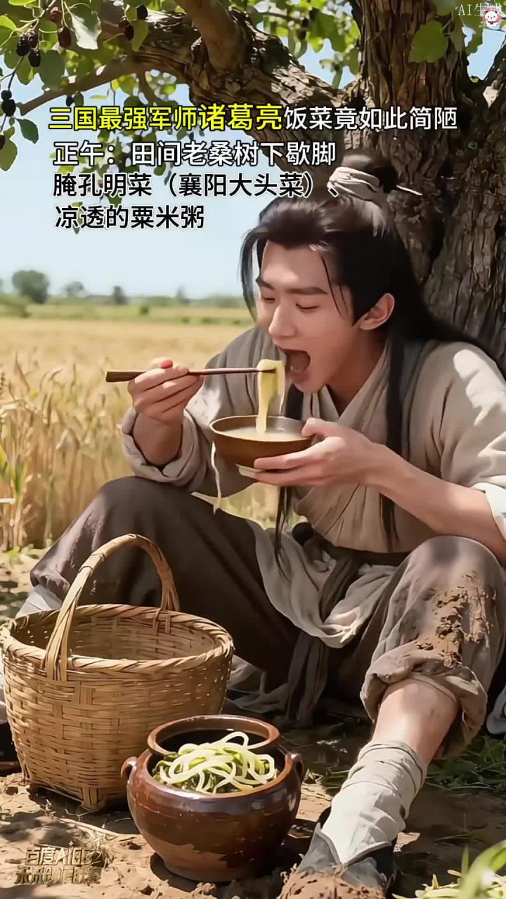三国最强军师诸葛亮,年轻时的饭菜竟如此简陋