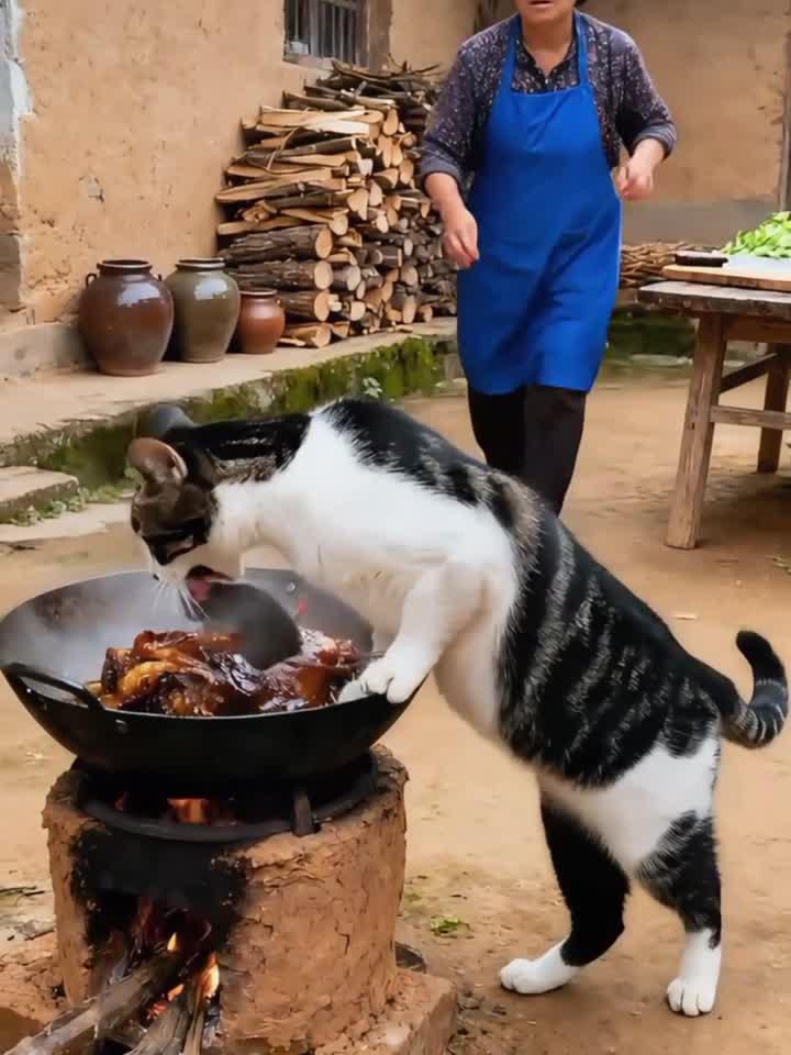 猫咪打猎回来给家人加菜