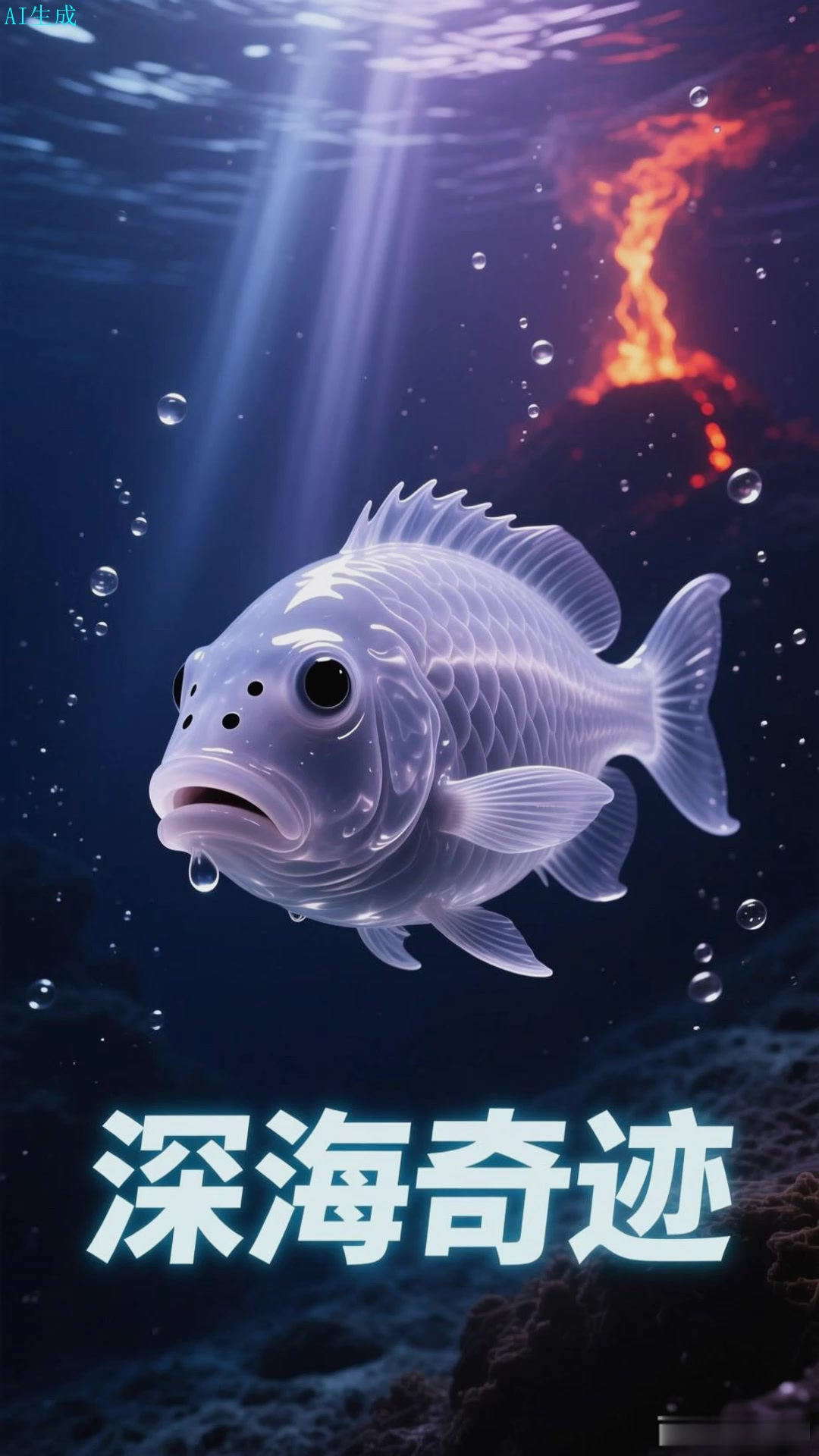 水滴鱼深海压力下凝胶状身体密度接近海水