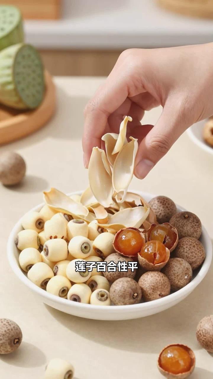 桂圆单独食用偏燥热,搭配莲子百合同煮,温补安神同时不容易上火