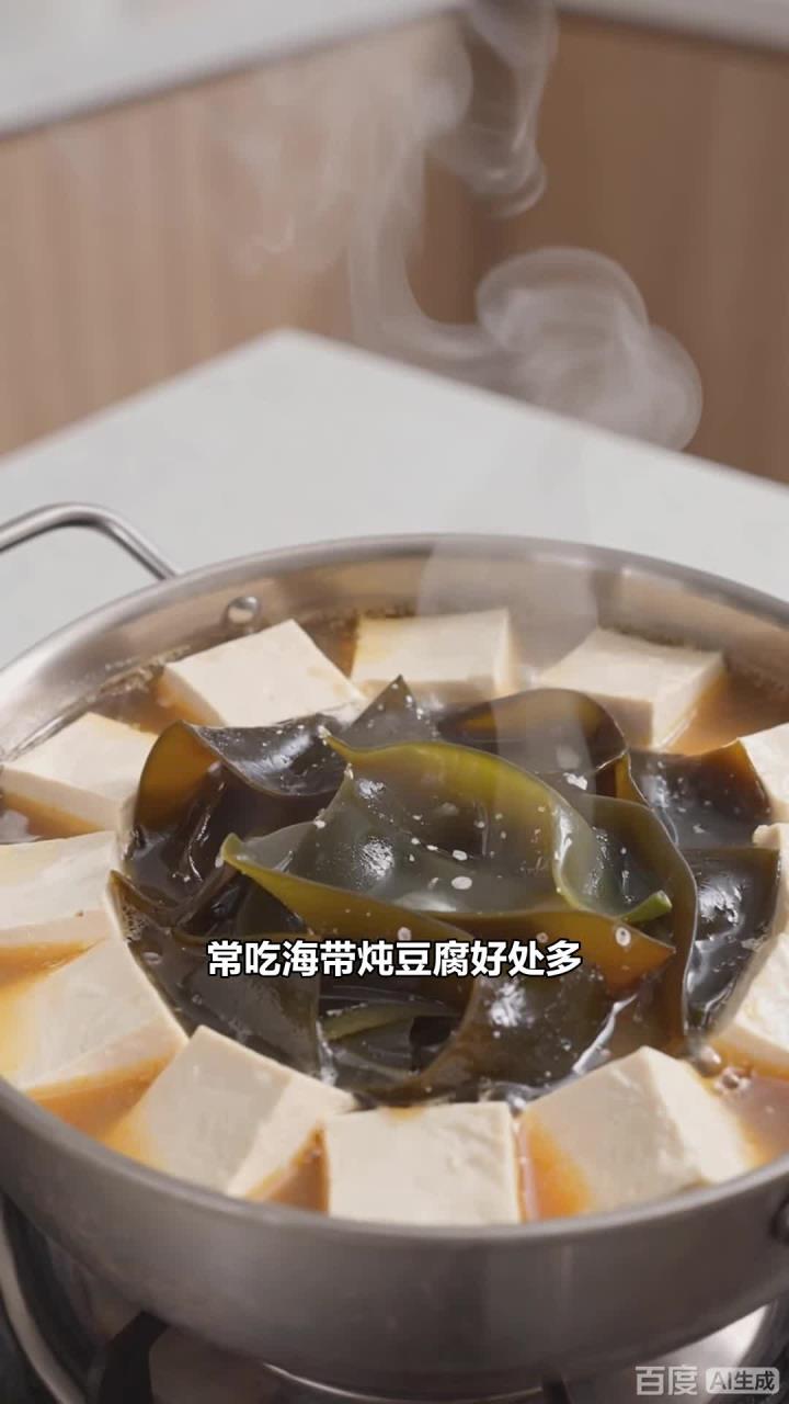 常吃海带炖豆腐,补碘补钙,预防甲状腺疾病