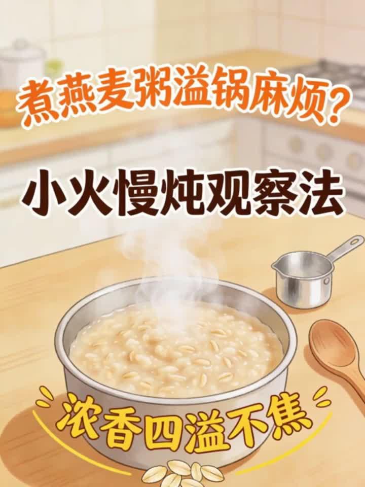 健康杨帆季：煮燕麦粥溢锅麻烦？小火慢炖观察法，浓香四溢不焦