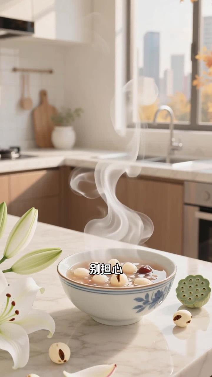 重阳喝百合莲子粥咋煮,加小米更软糯还安神!