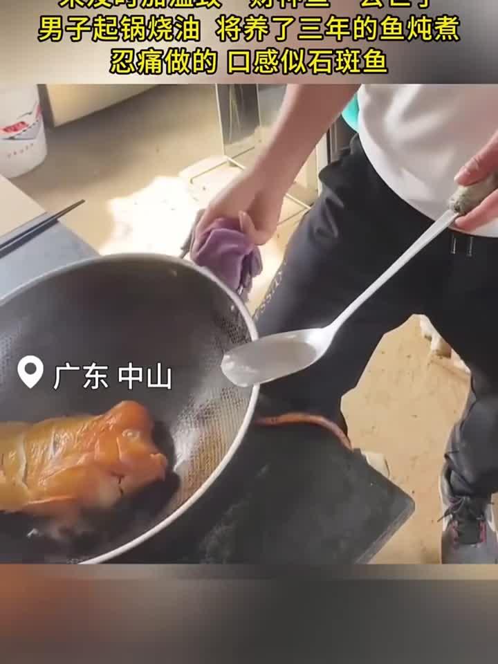 未及时加温致“财神鱼”去世了 男子起锅烧油 将养了三年的鱼炖煮