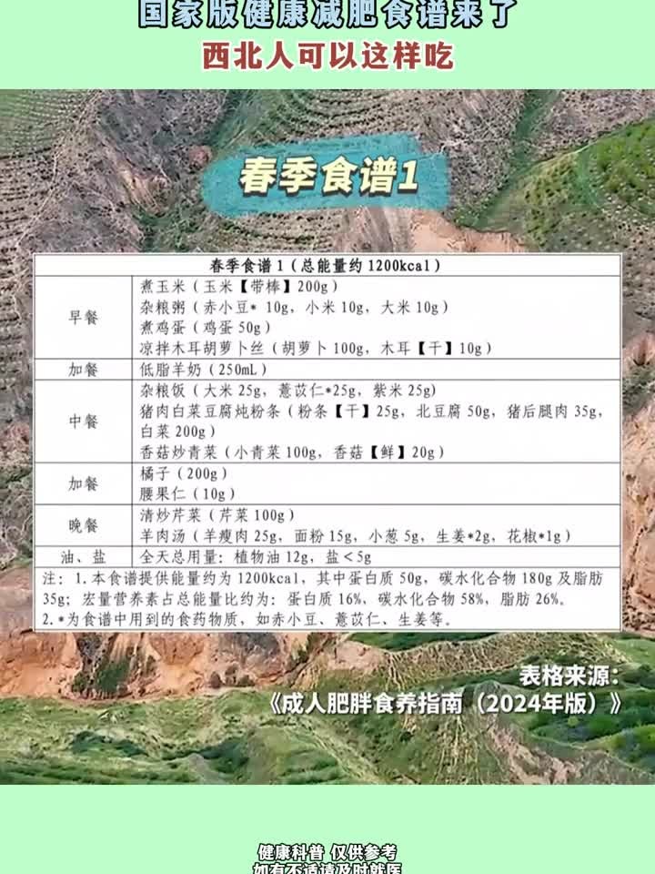 国家版健康减肥食谱来了