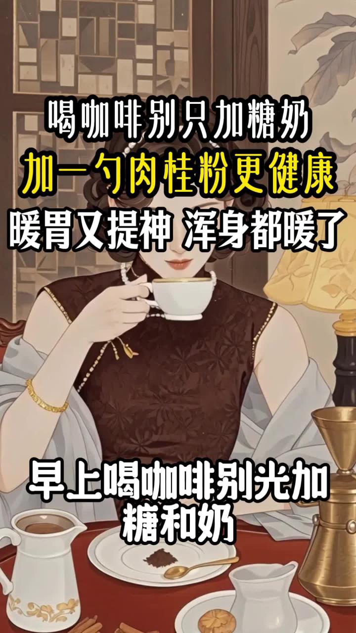 喝咖啡别只加糖奶！加一小勺肉桂，暖胃又提神