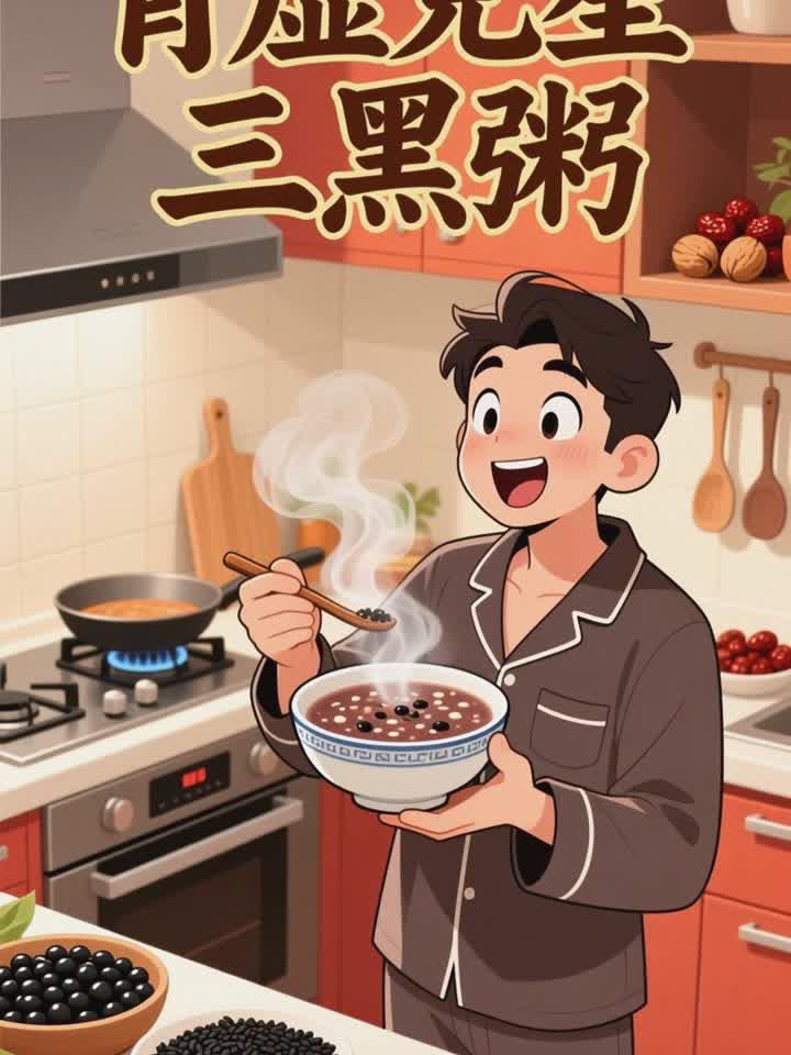 男性补肾：多吃黑豆 + 黑米 + 黑芝麻，三黑粥