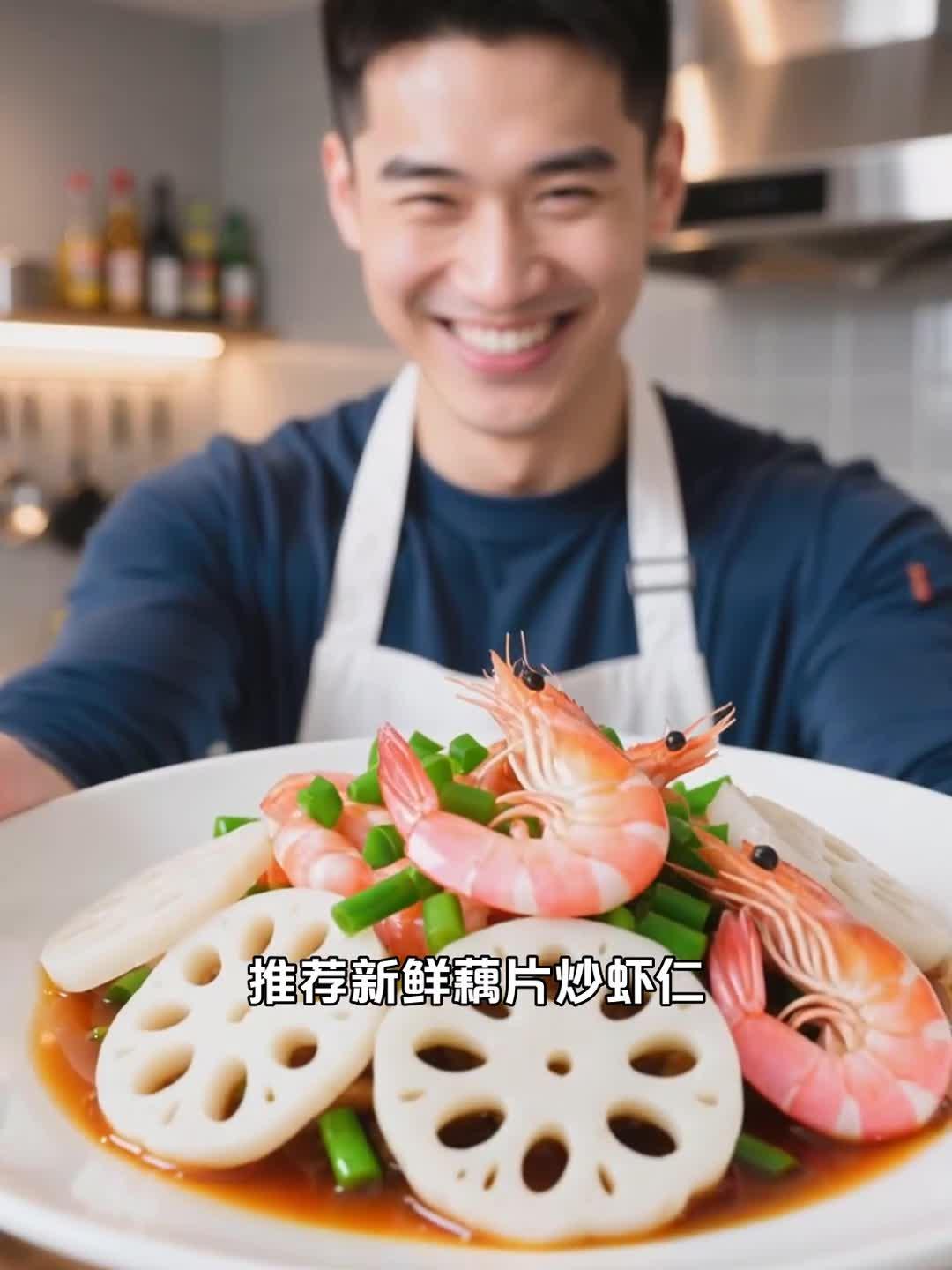 流感食护有准则，新鲜藕片炒虾仁促健康养生